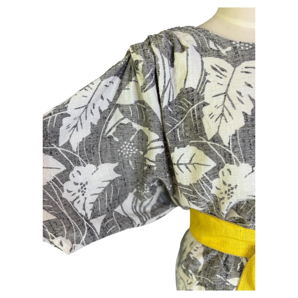 Pizzuto for Phoebe Vintage Kimono Style Tropical Leaf‎ Pattern Dress M - Picture 5 of 9